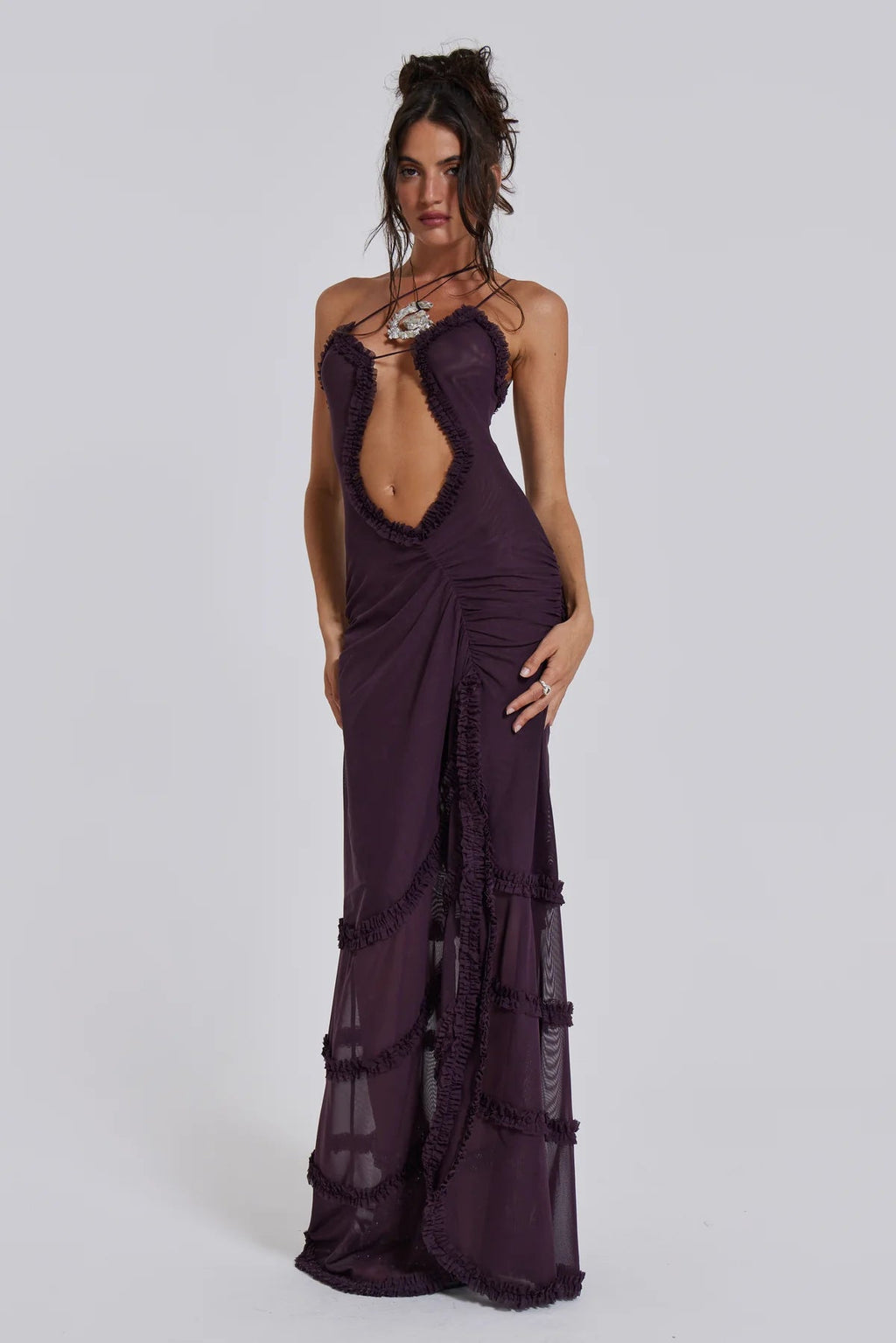 Alondra Cutout Transparan Elbise