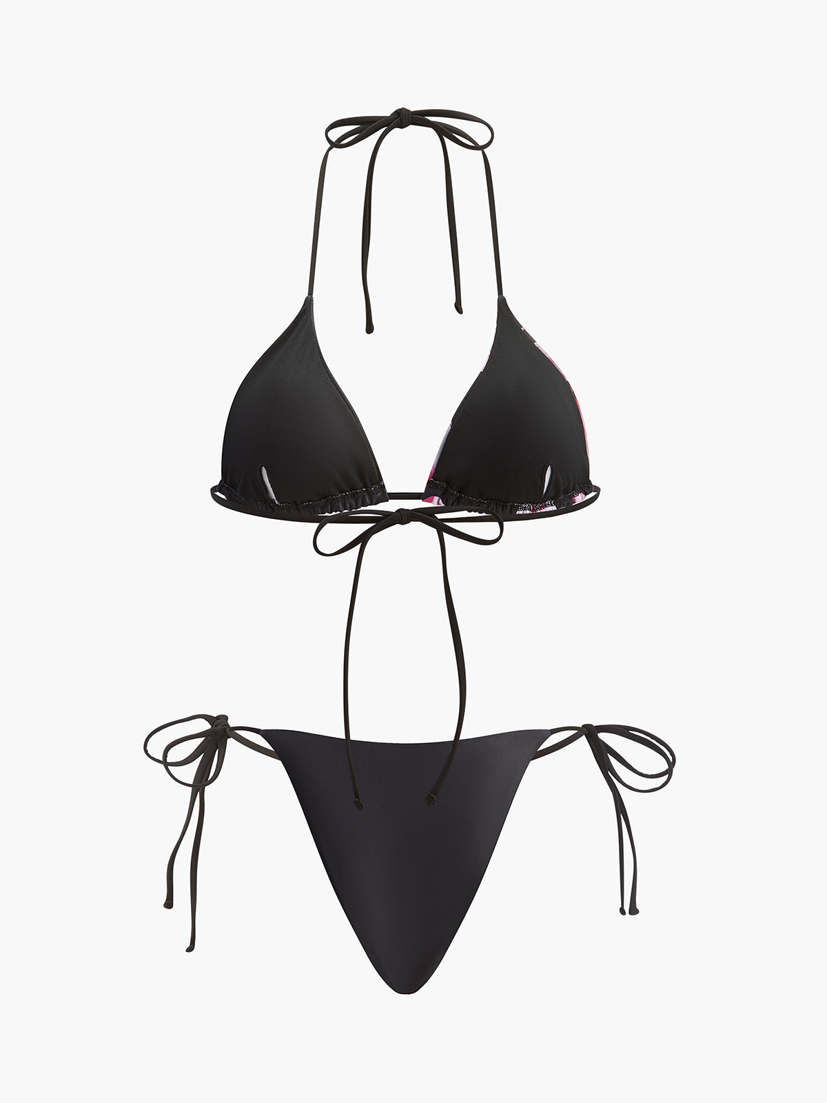 Çiçek Desenli Bikini Yarı Şeffaf Etek ile