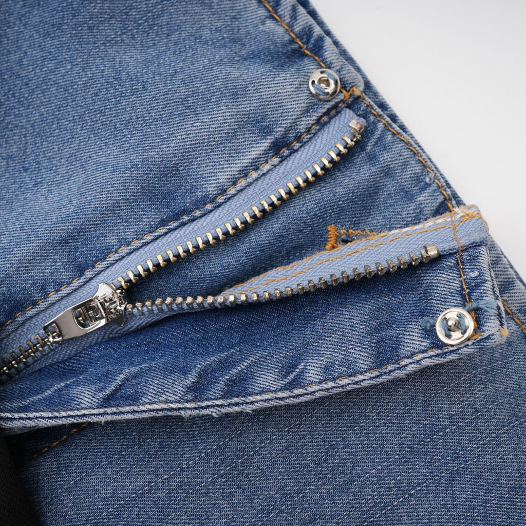 Nala Jarse Panelli Denim Üst Ve Etek Uyumlu Set