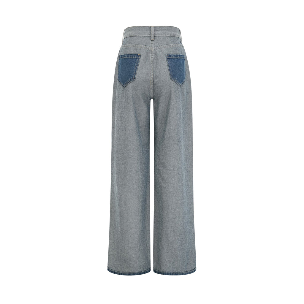 Clothilde Geniş Paça Panelli Jean Pantolon