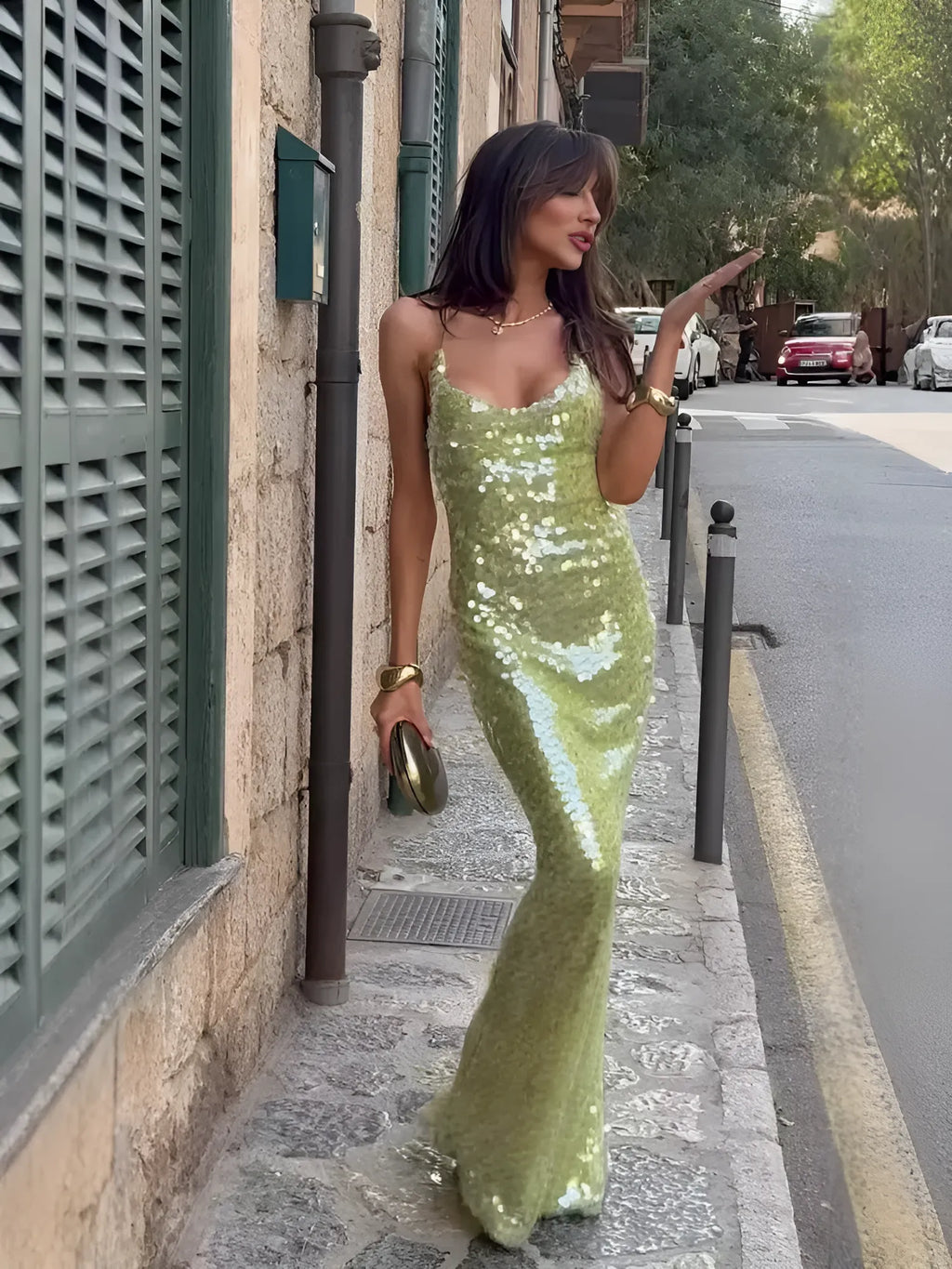 Lacey Göz Alıcı Pul Payetli Elbise