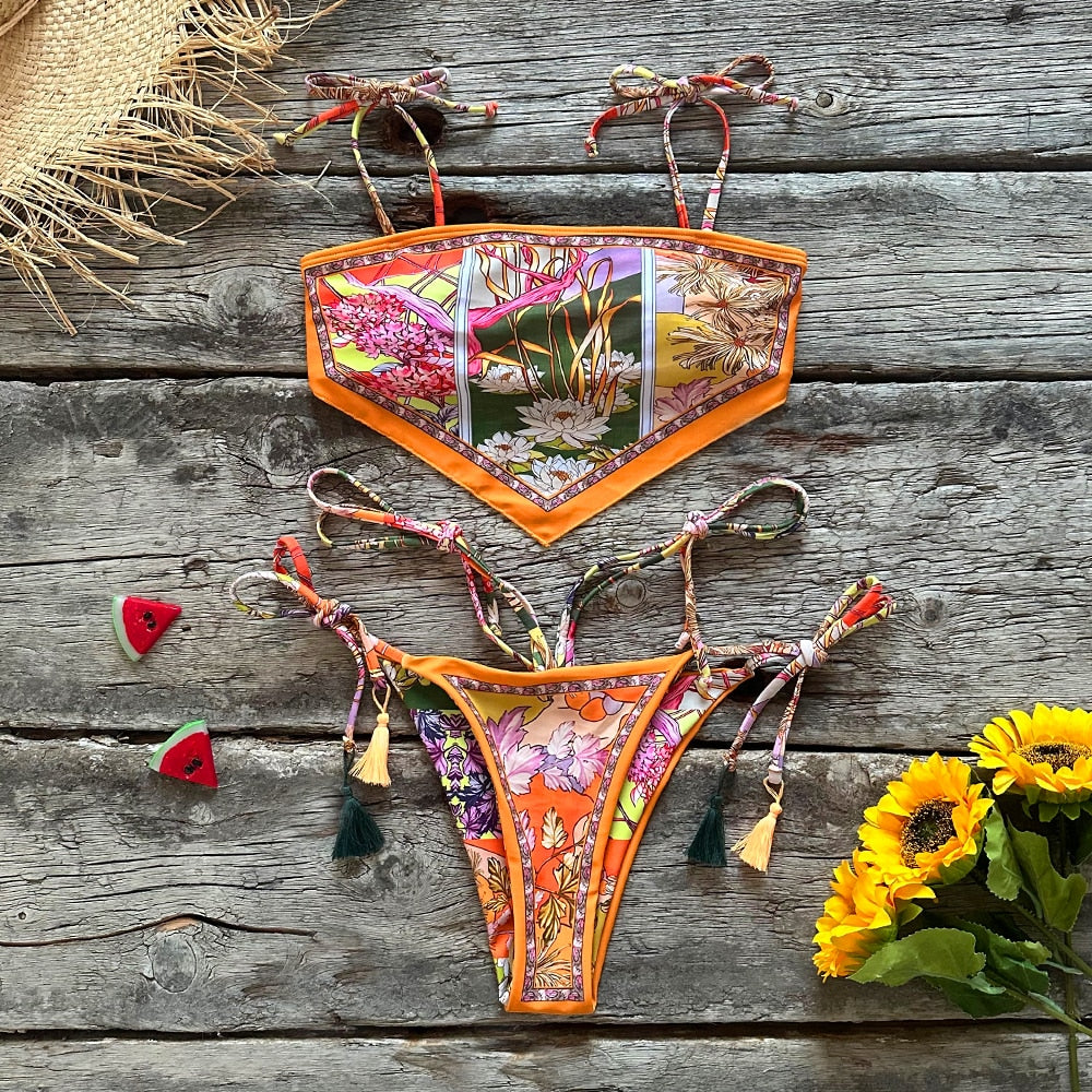 Lexa Desenli Üçgen Bikini Takımı